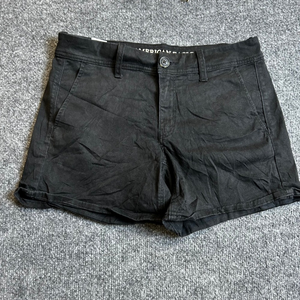 American Eagle Shorts Womens Size 6 Black Modal Cotton Stretch Casual Chino